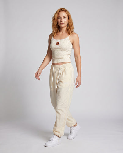 Damen nan zartes Retro-Cami mit Spitzenkante und Nostalgie-Teddy-Motiv EB