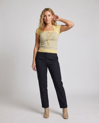 Damen nan zweiteiliges Ripp-Set mit Bolerojäckchen und tailliertem Bustiertop EB