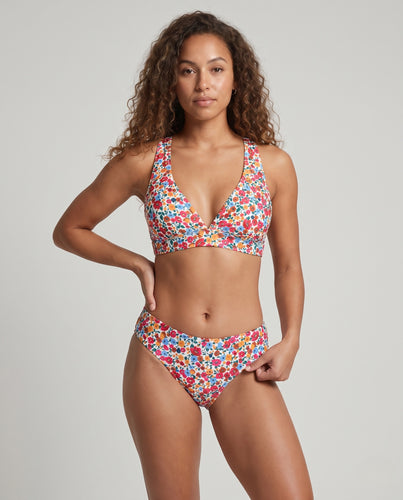 Damen Hochgeschnittener Blumenmuster Bikini R&B