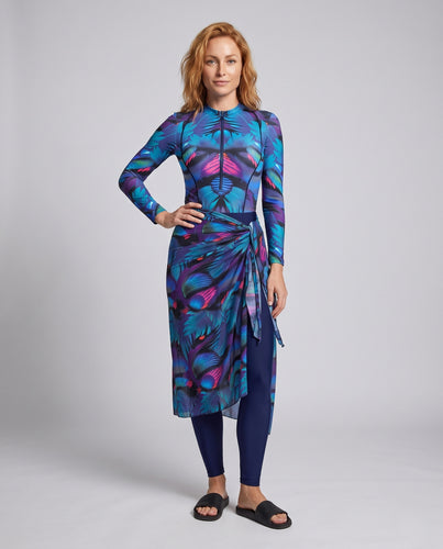 Damen Moderner UV-Schutz-Badeanzug mit Wickelrock R&B