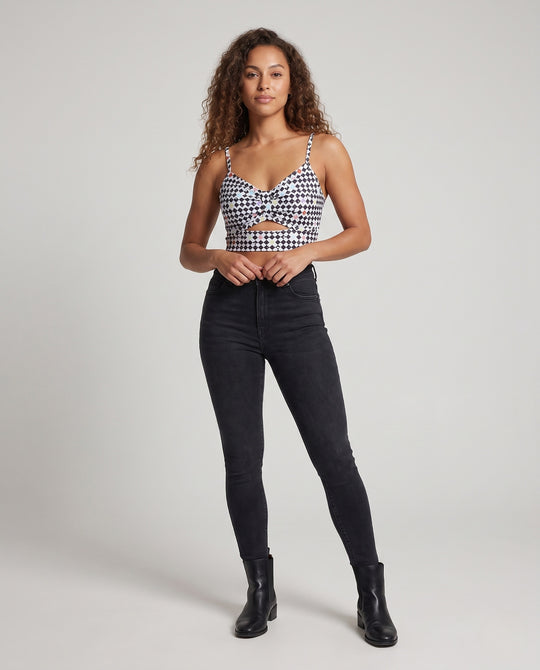 Damen Triangel-Bikini Oberteil mit modernem grafischen Muster EB