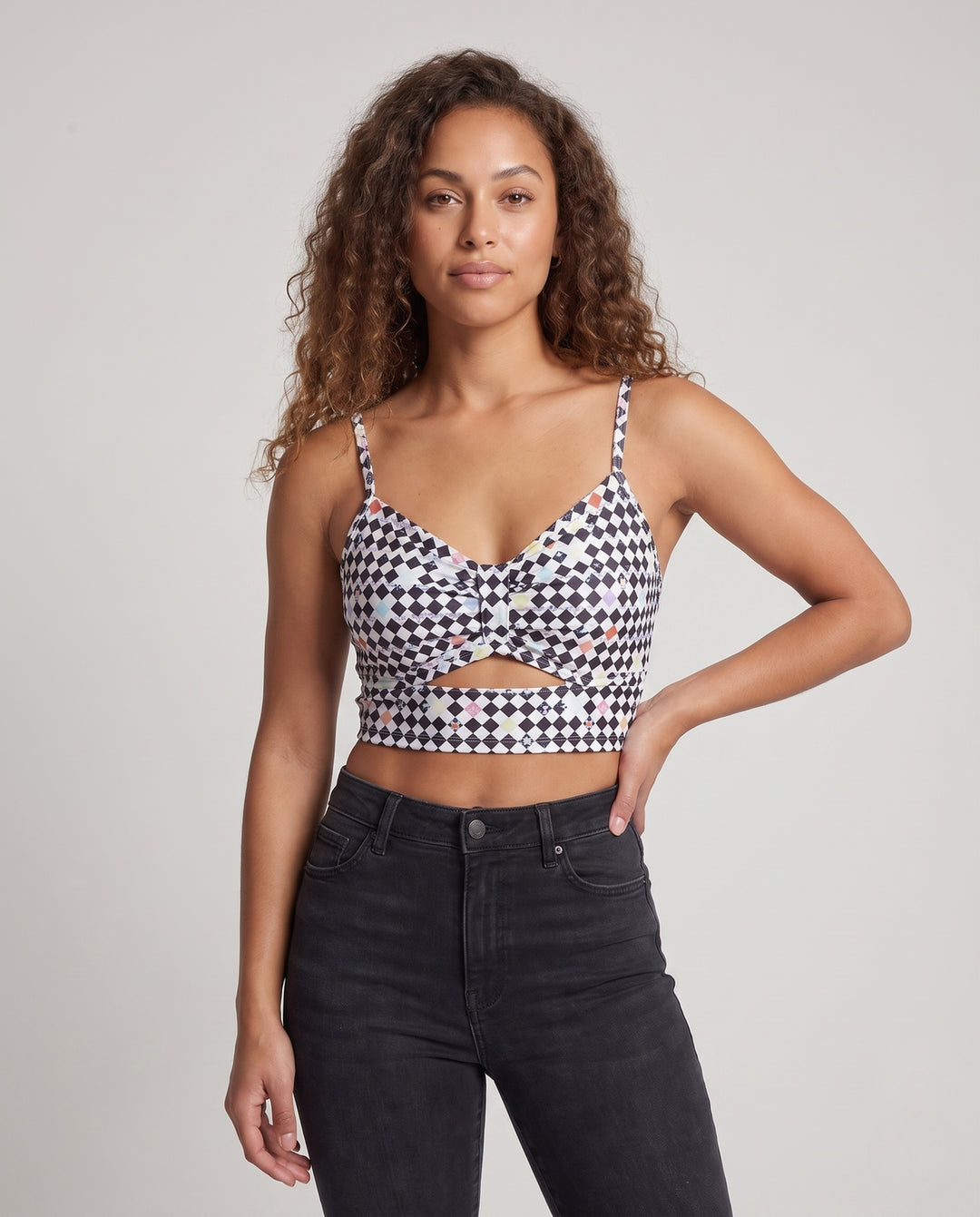 Damen Triangel-Bikini Oberteil mit modernem grafischen Muster EB
