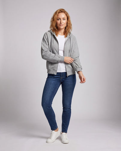 Damen Oversized Kapuzenjacke mit Reißverschluss EB