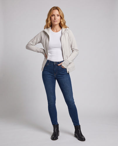 Damen Sportliche Kapuzenjacke mit Daumenlöchern EB