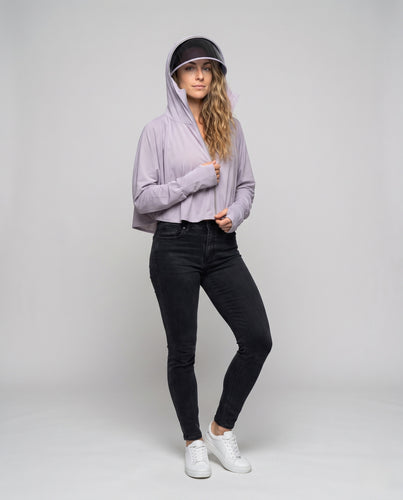 Damen Sportliche Windbreaker-Jacke mit hohem Kragen und UV-Schutz EB