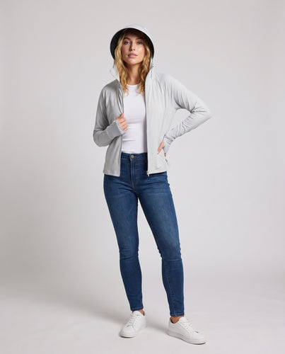 Damen atmungsaktive Allzweckjacke mit innovativem Kapuzendesign EB