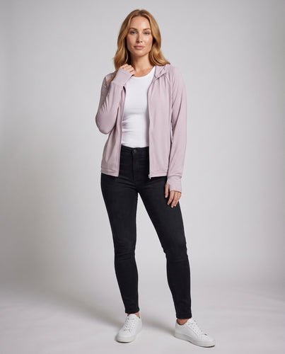 Damen atmungsaktive Laufjacke mit vielseitigem Zip-Up und Kapuze EB