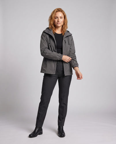 Damen atmungsaktive Wetterjacke mit verstellbarer Kapuze EB