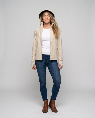 Damen Freizeitjacke mit atmungsaktiver Membran und innovativem Kapuzendesign EB