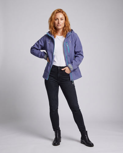 Damen isolierte Funktionsjacke mit hoher Atmungsaktivität und verstellbarem Kapuzenkragen EB