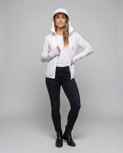 Damen leichte atmungsaktive Outdoor-Jacke mit reflektierendem Kapuzendesign EB