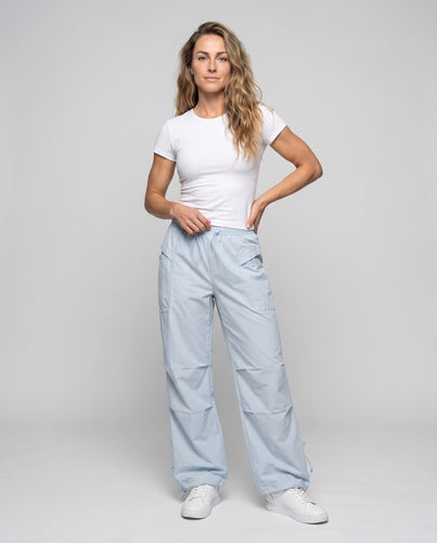 Damen leichte Cargo-Hose mit verstellbarem Bund und praktischen Taschen EB