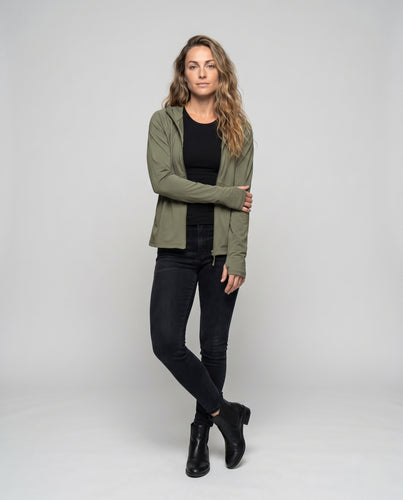 Damen leichte Funktionsjacke mit Kapuze EB