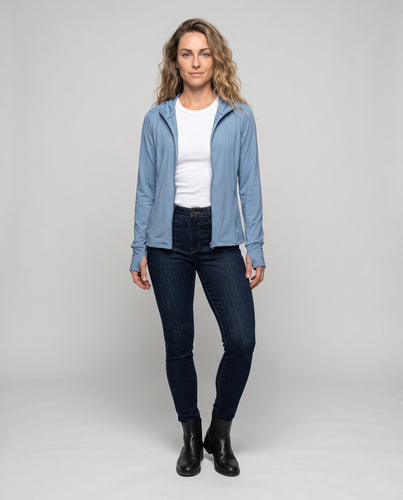 Damen leichte Funktionsjacke mit verstellbarer Kapuze EB