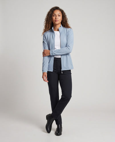 Damen leichte Sportjacke mit atmungsaktiver Struktur und schützendem Reißverschluss EB