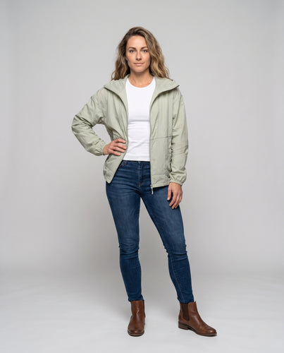 Damen leichte Windbreaker-Jacke mit atmungsaktiven Eigenschaften und praktischen Taschen EB