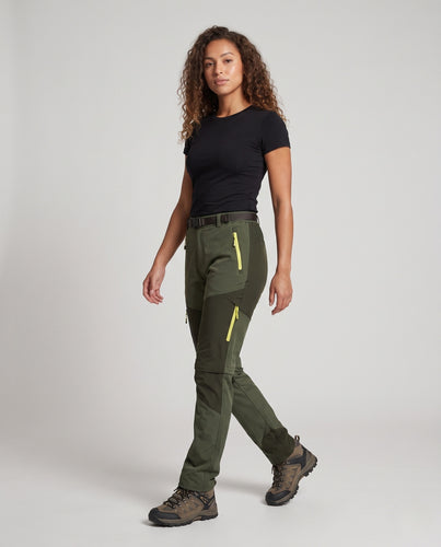 Damen multifunktionale Outdoor-Hose mit elastischem Bund und praktischen Reißverschlusstaschen EB