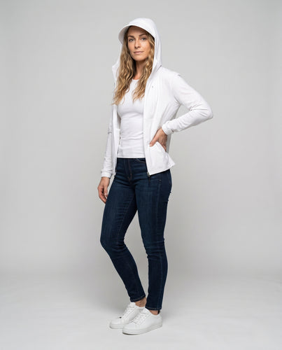 Damen praktische Outdoor-Jacke mit atmungsaktiven Einsätzen und multifunktionalem Kapuzendesign EB