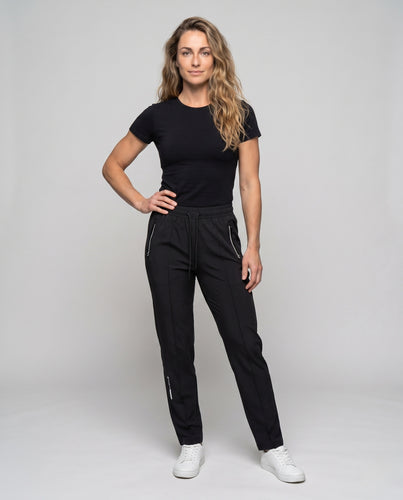Damen sportlich elegante Jogginghose mit praktischen Reißverschlusstaschen EB