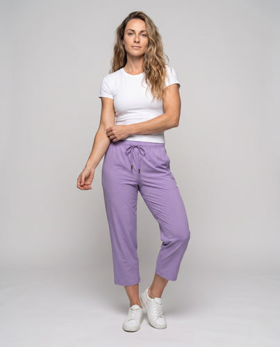 Damen sportliche Freizeithose mit elastischem Bund und praktischen Reißverschlusstaschen EB