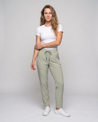 Damen Sportliche Freizeithose mit elastischem Bund und Seitentaschen EB