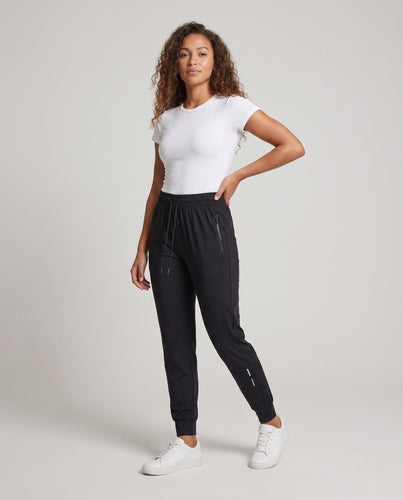Damen Sportliche Jogginghose mit elastischem Bund und praktischen Reißverschlusstaschen EB