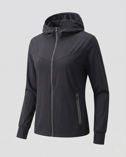 Damen Sportliche Kapuzenjacke mit atmungsaktiven Einsätzen EB