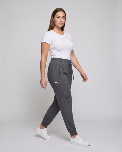 Damen Sportliche Trainingshose mit elastischem Bund und praktischem Taschen-Design EB