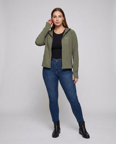 Damen sportliche Wasserabweisende Jacke mit verstellbarem Kapuzendesign EB
