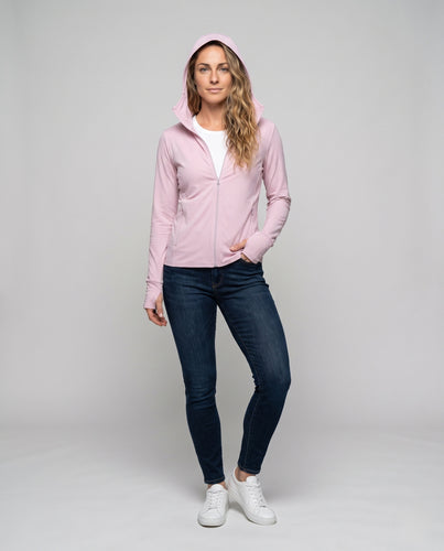 Damen technische Kapuzenjacke mit angewinkeltem Kragen und atmungsaktiven Eigenschaften EB