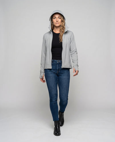 Damen technische Kapuzenjacke mit innovativem Windschutz EB