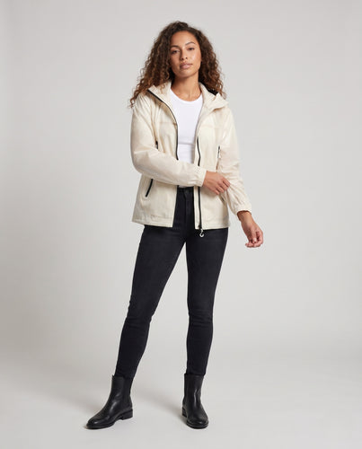 Damen technische Windjacke mit atmungsaktiver Membran und verstellbarem Kapuzendesign EB