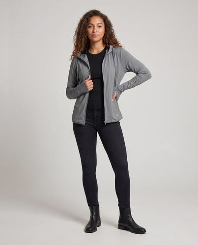 Damen technische Windjacke mit innovativer Kapuze und atmungsaktiven Eigenschaften EB