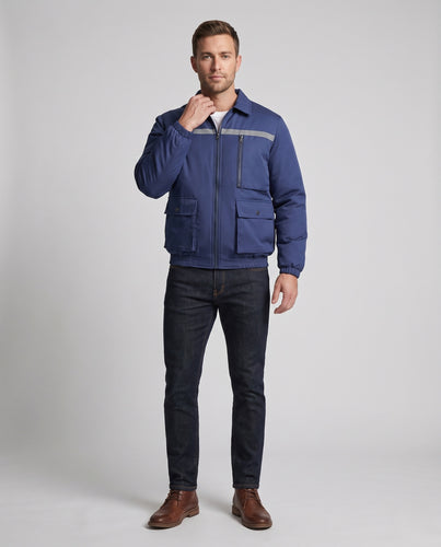 Herren nan belüftete Arbeitsjacke mit rückseitigen Lüftereinsätzen, atmungsaktivem Meshfutter und Multifunktions-Taschen EB