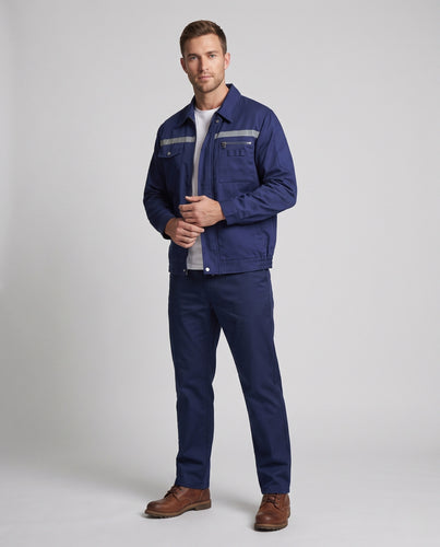 Herren nan robuste Arbeitsjacke mit Reflexstreifen und Mehrfachtaschen EB