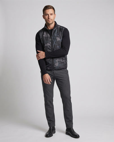 Herren nan ultraleichte winddichte Outdoorweste mit Stehkragen und Camouflage-Muster EB