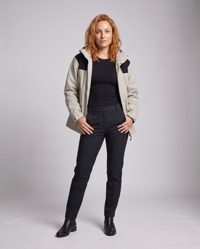Damen funktionale Übergangsjacke mit verstellbarem Kapuzenkragen EB