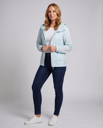Damen leichte Outdoorjacke mit verstellbarem Kapuzenkragen EB