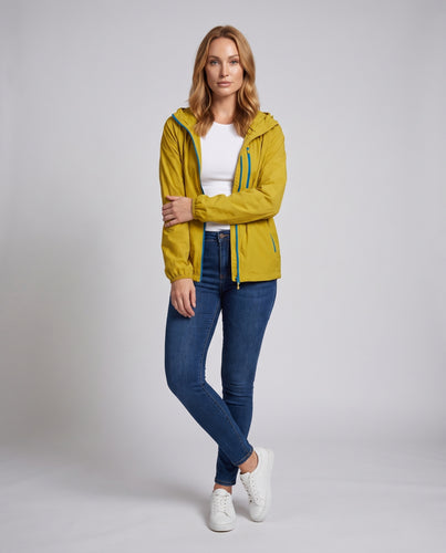 Damen leichte Regenjacke mit verstellbarer Kapuze EB