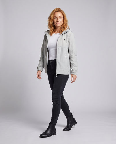 Damen leichte Übergangsjacke mit verstellbarem Kapuzenkragen EB