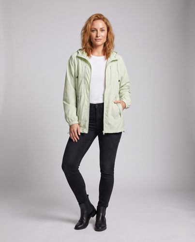 Damen leichte Übergangsjacke mit verstellbarem Kapuzenkragen und praktischen Taschen EB