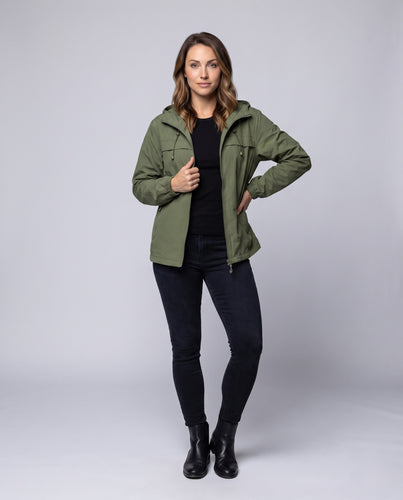 Damen leichte Windbreaker-Jacke mit atmungsaktiven Einsätzen EB