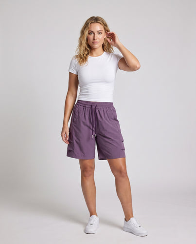 Damen praktische Cargo-Shorts mit elastischem Bund EB