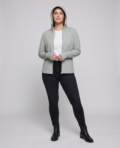 Damen technische Sportjacke mit Kapuze und atmungsaktiven Einsätzen EB