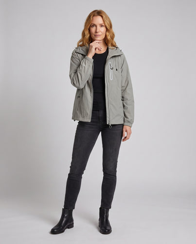 Damen ultraleichte Funktionsjacke mit verstellbarem Kapuzenkragen EB