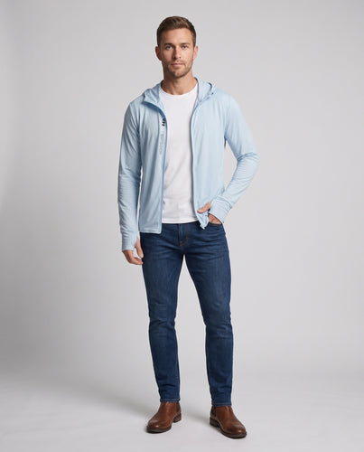 Herren atmungsaktive UV-Schutzjacke mit Kapuze R&B