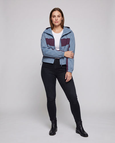 Damen Kurze Multifunktionale Outdoor-Jacke mit Kapuze EB