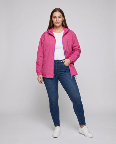 Damen Leichte Outdoorjacke mit verstellbarem Kapuzenbereich EB