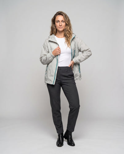 Damen Leichte Windjacke mit praktischen Taschen und verstellbarer Kapuze EB