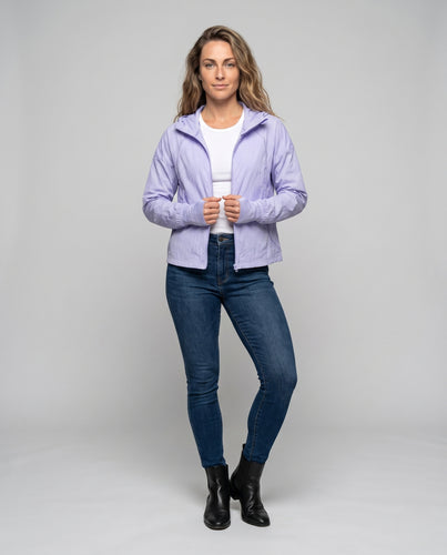 Damen Leichte Windjacke mit verstellbarer Kapuze EB